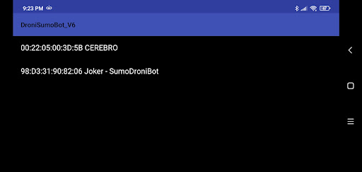 DroniSumoBot Screen 2