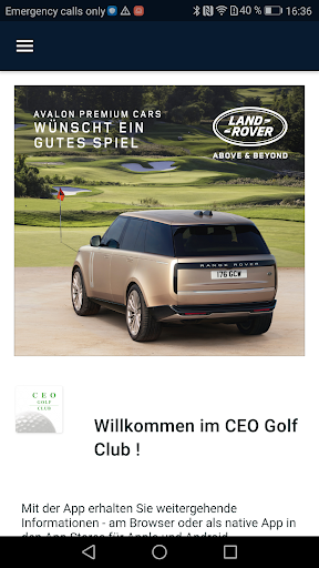 CEO Golf Club Screen 2