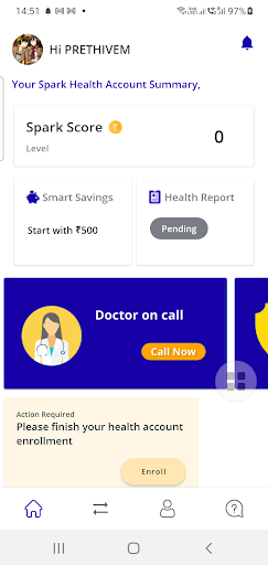 Android application Spark Health screenshort