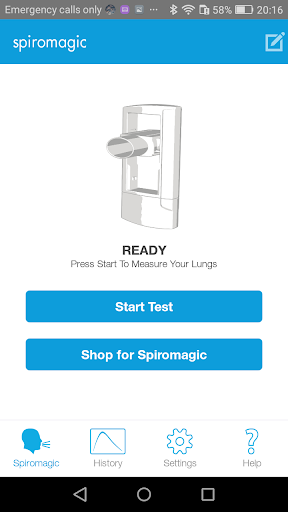 Android application Spiromagic screenshort