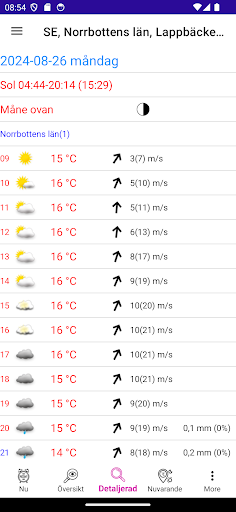jsNordicWeather App Screen 3