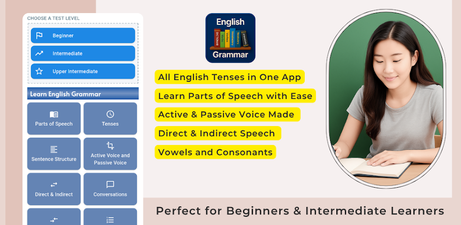 #9. English Grammar: Learn & Test (Android) Podle: Aink Studio