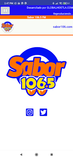 Android application SABOR 106.5 FM screenshort