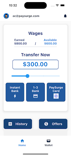 Android application PaySurge screenshort