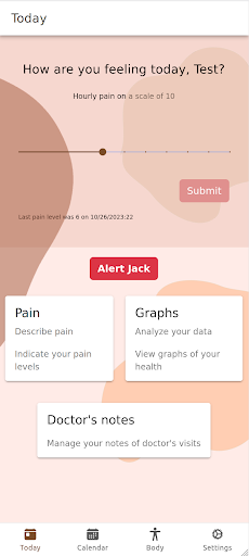 Android application Chronic Pain Journal screenshort
