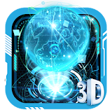 3D Blue Neon Earth Theme icon