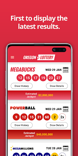 Android application Oregon Lottery Results screenshort