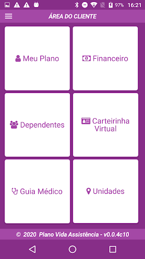 Android application Plano Vida screenshort
