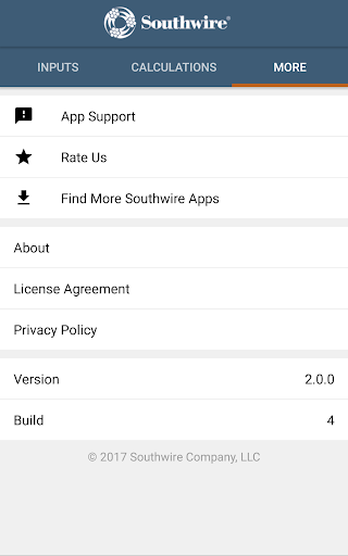Screenshot of Southwire® Pump Cable Calc