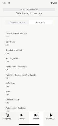 Screenshot of Aerophone Lesson