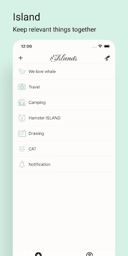 Android application Islands: Microblogging, Note screenshort