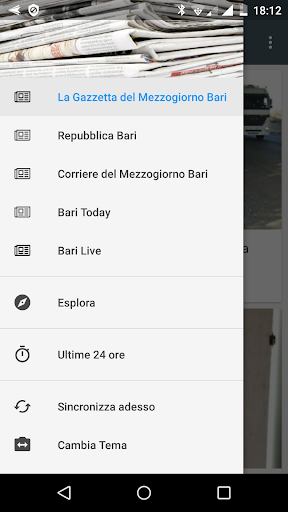 Android application Bari notizie locali screenshort