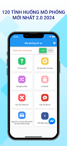 Android application 120 Câu Mô Phỏng GPLX B2 2.0.0 screenshort