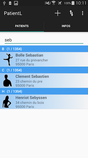 Android application PatientL screenshort