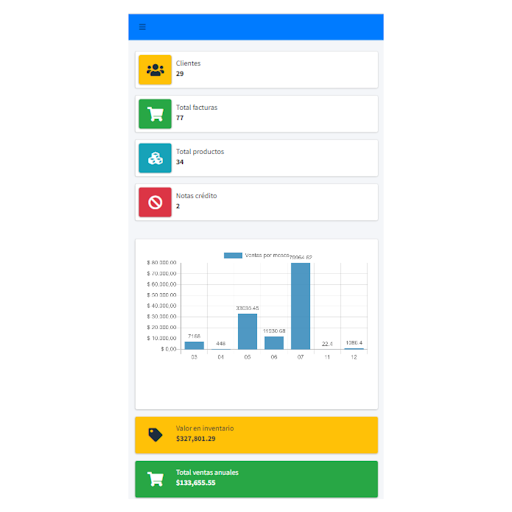 Android application Fácil Facturación screenshort