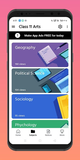 Android application Class 11 Arts All Books CBSE screenshort