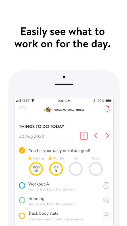Potomac Total Fitness Screen 2