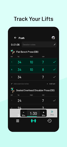 Benchmark: Workout tracker Screen 2