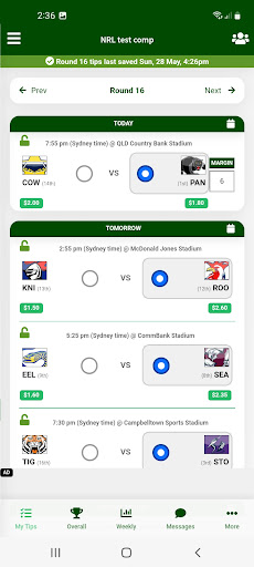 iTipFooty Screen 2