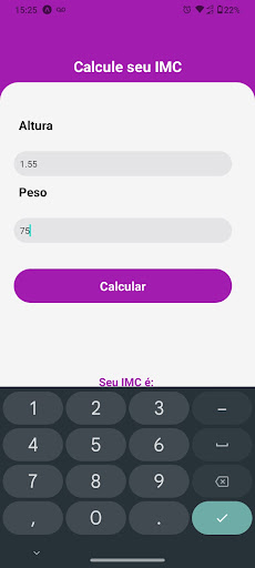 Android application CalculaIMC screenshort