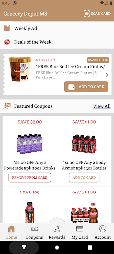 Android application Grocery Depot MS screenshort