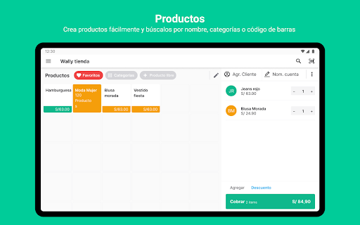 Android application Wally: Punto de Venta Tablet screenshort