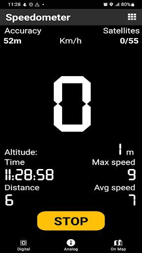 Android application GPS speed odometer screenshort