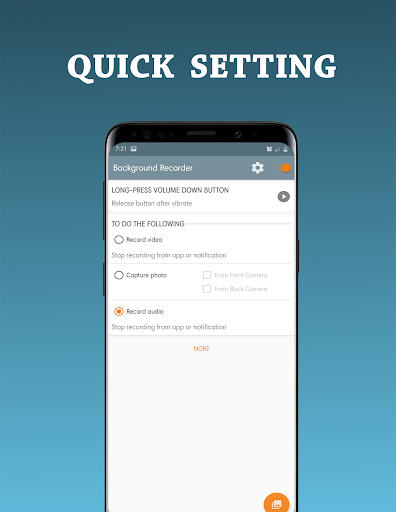Android application Background Recorder screenshort