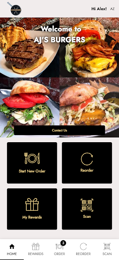 Android application AJ's Burgers screenshort