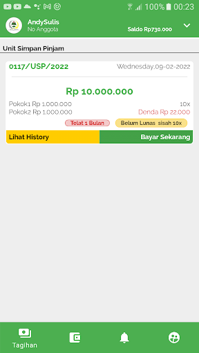 Android application Koperasi Bhawana Jatim screenshort
