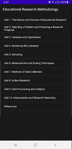 Android application Research Methods in Education screenshort
