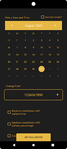 Android application Coundown Live Wallpaper Pro screenshort