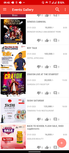 Android application Events Gallery Uganda screenshort
