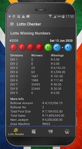 South Africa Lotto Checker Screen 2