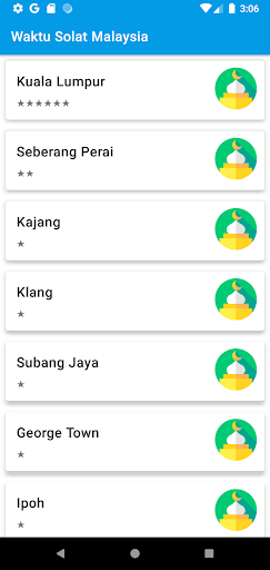 Waktu Solat Malaysia Screen 2