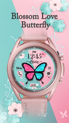 Android application Blossom Butterfly_Watchface screenshort