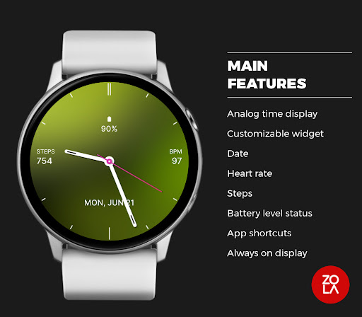Beauty Green Watch Face Screen 2