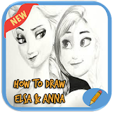 How to Draw Elsa and Anna icon