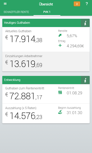 Android application Schaeffler Zukunftsvorsorge screenshort
