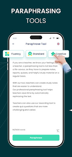 Screenshot of Paraphrase Tool: Paraphraser