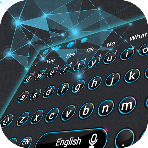 Blue Light 3D Polyhedron Keyboard Theme