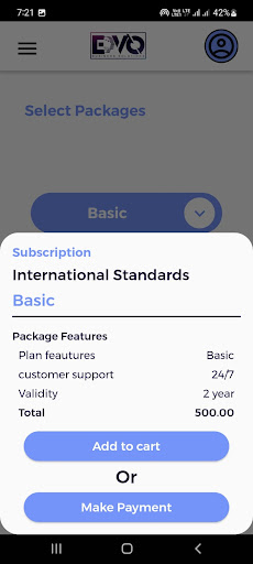 Android application Evo screenshort