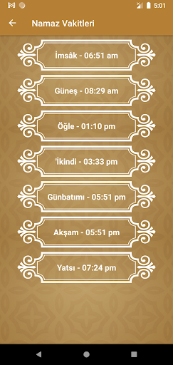 Android application Ezan Vakti - Namaz Vakitleri screenshort