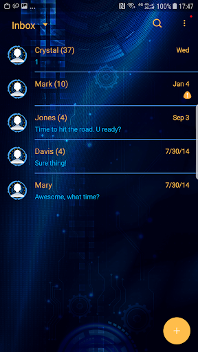 Screenshot of Blue technology skin