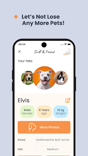 Android application Sniff & Found: Find Lost Pets screenshort