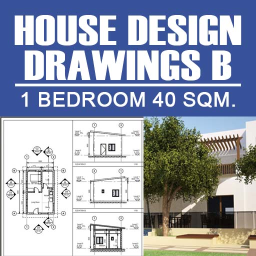 Drawings for 1 Bedroom House B logo