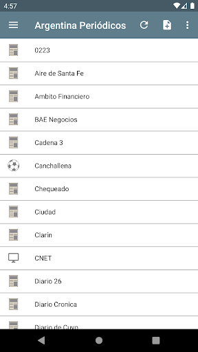 Android application Argentina Periódicos screenshort