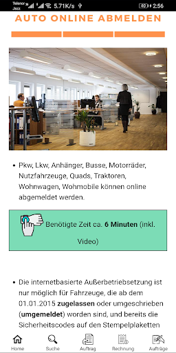 Android application Kfz online abmelden screenshort