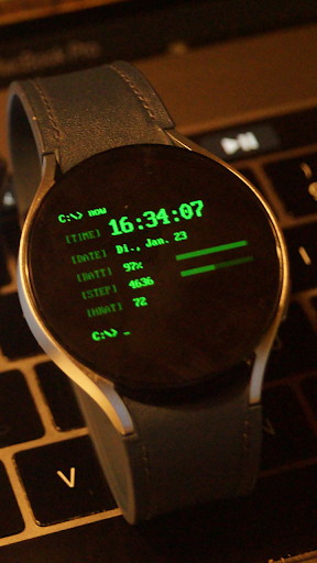 Android application DOS Style Watch face screenshort