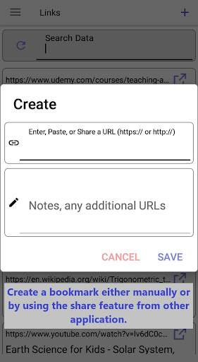 Android application Bookmark screenshort